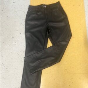 Black Faux Leather Women Jeans
